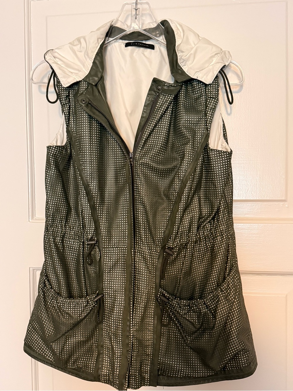 Elie Tahari Olive Green leather Vest